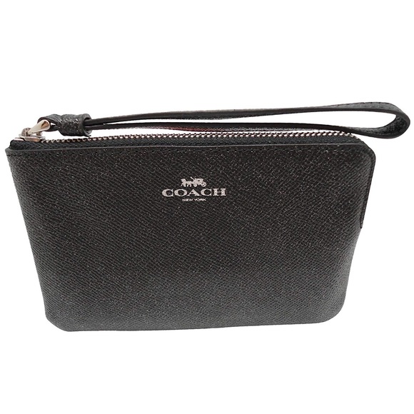 Coach Crossgrain Leather Glitter Zip Wristlet - Picture 2 of 8